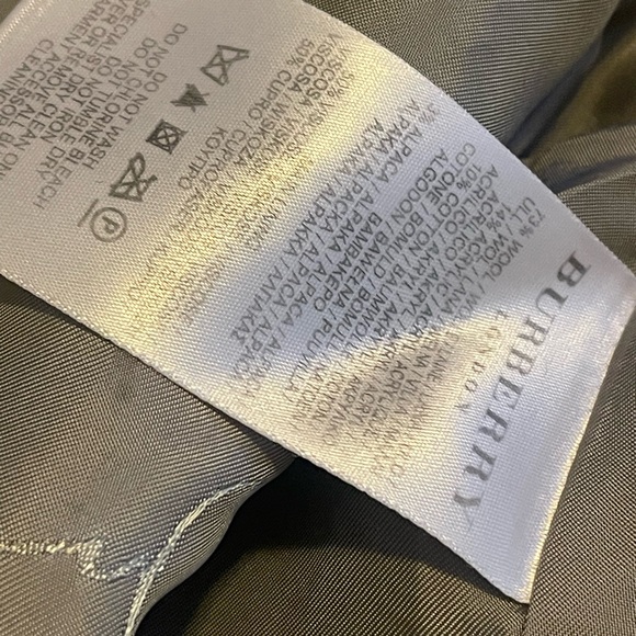 Burberry Alpaca Blend Tweed Wrap Fringe Belted Plaid Check Coat - Picture 7 of 14